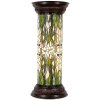 LumiLamp 5LL-5539 Columna Tiffany Ø 31x78 cm Vidrio Verde Blanco Flores Redonda