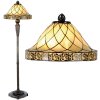 LumiLamp 5LL-5613 Lámpara de pie Tiffany Ø 46x168 cm Lámpara de pie triangular de cristal beige