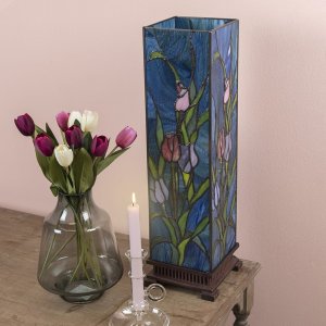 Lámpara de mesa Tiffany 24x58,5 cm de color azul