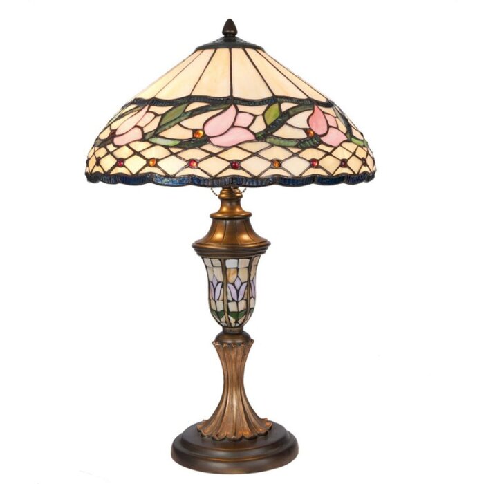 LumiLamp 5LL-5774 Lámpara de mesa Tiffany Ø 40x60 cm de color rosa