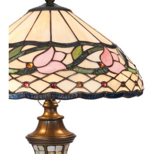 LumiLamp 5LL-5774 Lámpara de mesa Tiffany Ø 40x60 cm de color rosa