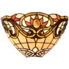 LumiLamp 5LL-5778 Tiffany Lámpara de Pared 30x15x20 cm Triángulo de Vidrio de Metal Marrón Amarillo