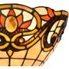 LumiLamp 5LL-5778 Tiffany Lámpara de Pared 30x15x20 cm Triángulo de Vidrio de Metal Marrón Amarillo