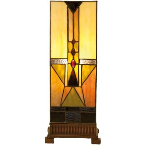 Lámpara de mesa Tiffany 18x45 cm marrón