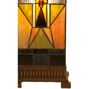 Lámpara de mesa Tiffany 18x45 cm marrón