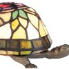 LumiLamp 5LL-5787 Lámpara de mesa Tiffany 15x22x13 cm Marrón Rojo Vidrio Tortuga
