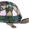 LumiLamp 5LL-5787 Lámpara de mesa Tiffany 15x22x13 cm Marrón Rojo Vidrio Tortuga