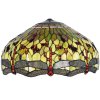 LumiLamp 5LL-9200GR Pantalla Tiffany Ø 51x30 cm Vidrio Rojo Verde Libélula