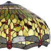 LumiLamp 5LL-9200GR Pantalla Tiffany Ø 51x30 cm Vidrio Rojo Verde Libélula