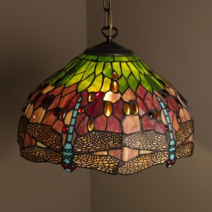 Plafón Tiffany Ø 40x25cm verde