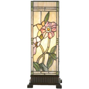 Lámpara de mesa Tiffany 18x45 cm marrón