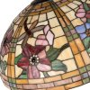 LumiLamp 5LL-9934 Pantalla Tiffany Ø 50x30 cm Vidrio Amarillo Naranja Flores