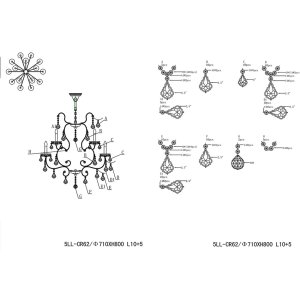 Lámpara Ø 71 cm hierro-vidrio - 5LL-CR62 Clayre Eef