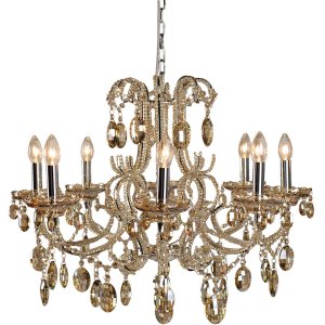 Lámpara Ø 70 cm hierro-vidrio - 5LL-CR68CP...