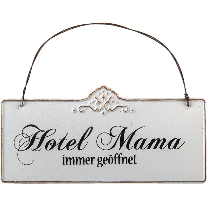 Placa de texto Hotel Mama - 63145 Clayre Eef blanco