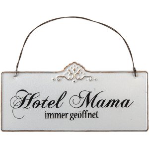 Placa de texto Hotel Mama - 63145 Clayre Eef blanco