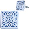 Clayre & Eef 63415 Pomo 3x2x3 cm Azul Blanco Cerámica Cuadrado