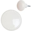 Clayre & Eef 63436 Pomo para puerta Ø 4 cm Pomo para mueble redondo de cerámica beige