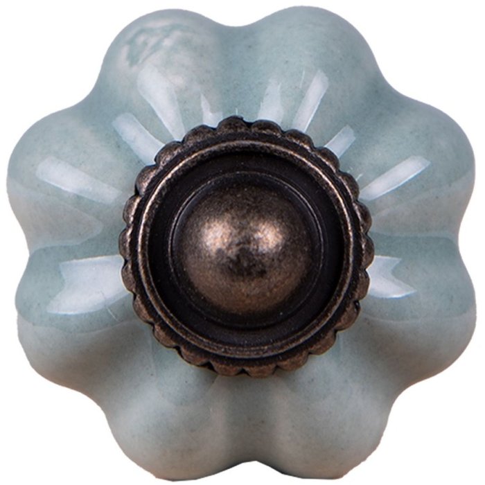 Clayre & Eef 63500 Pomo Puerta Ø 3 cm Cerámica Marrón Verde