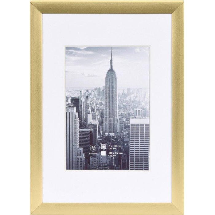 Marco de aluminio Manhattan 10x15 cm dorado