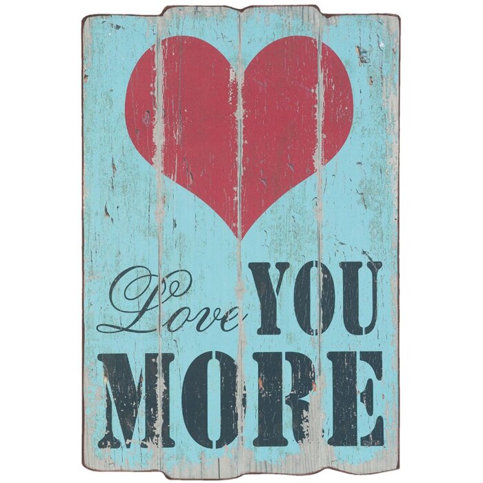 Clayre & Eef 6H1059 Plato texto Love 40x60 cm azul
