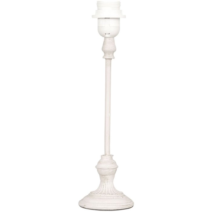 Clayre & Eef 6LMP249 Portalámpara Ø 9x33 cm Plástico Blanco Redondo