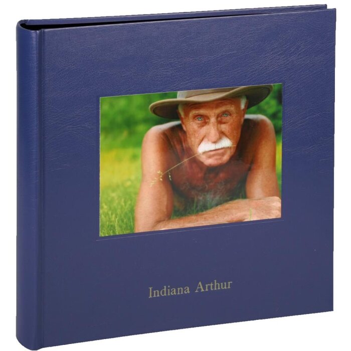 Álbum de fotos KOLARA azul con tu foto + texto páginas negras