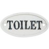 TOILET - Letrero 10x5 cm blanco