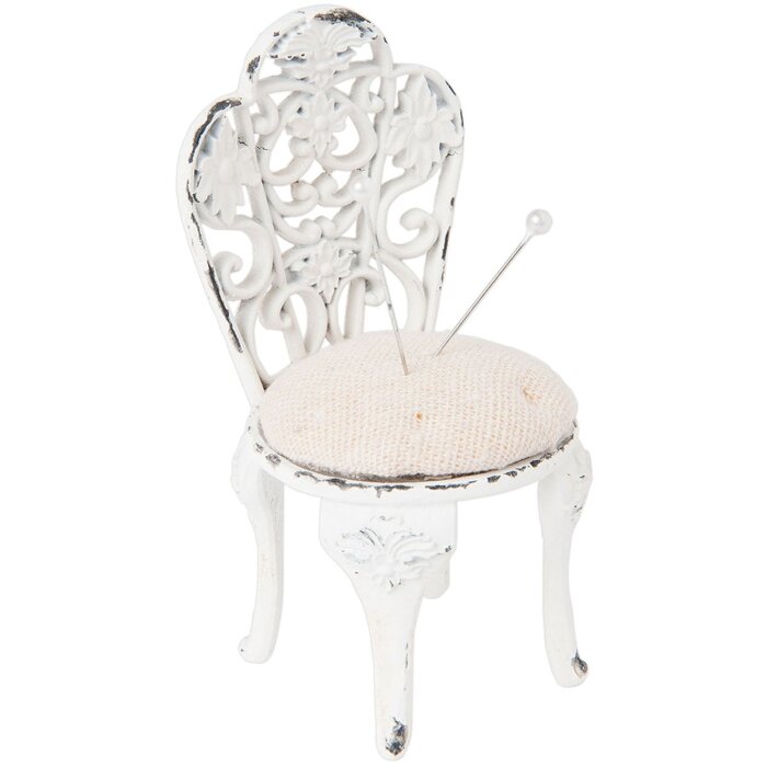 6Y2317 - Alfiletero Ø 5x10 cm blanco