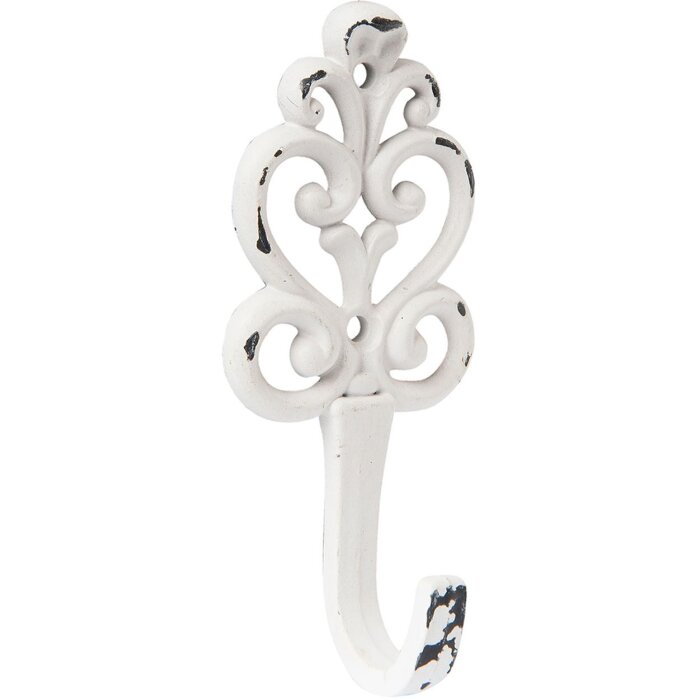 Clayre & Eef Gancho ORNAM - 5x3x12 cm shabby white