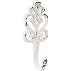 Clayre & Eef Gancho ORNAM - 5x3x12 cm shabby white