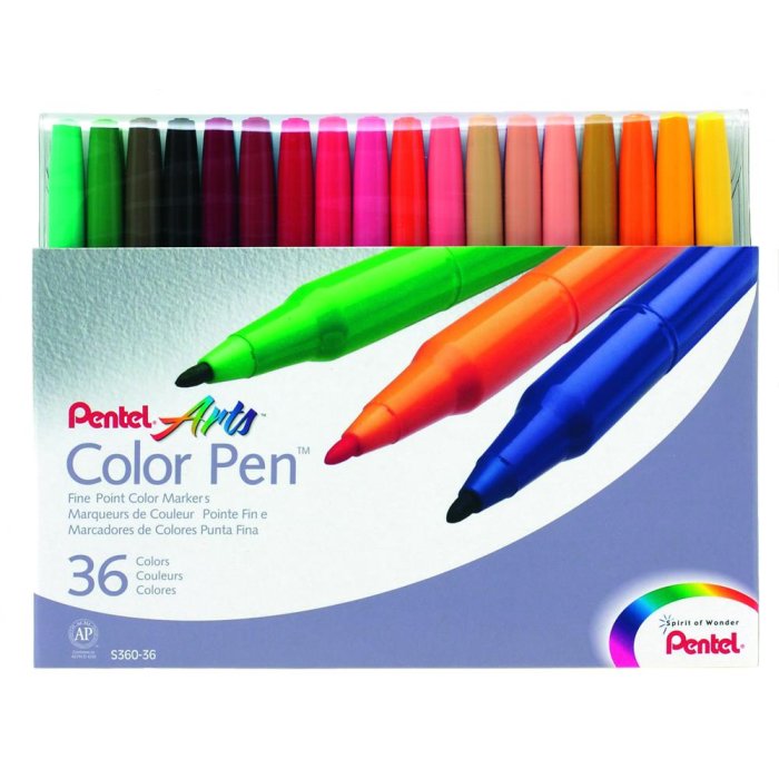 Juego de 36 rotuladores de punta de fibra Colour Pen de 0,6 mm