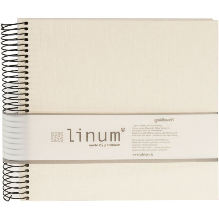 Goldbuch Álbum espiral Cuaderno Linum beige 22x20 cm 40 páginas color crema