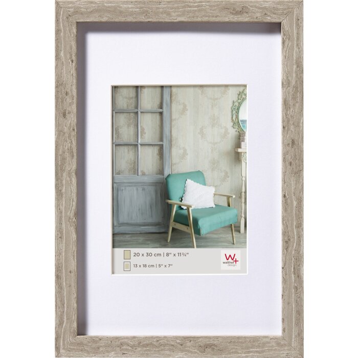 Marco de madera Stockholm gris 20x30 cm