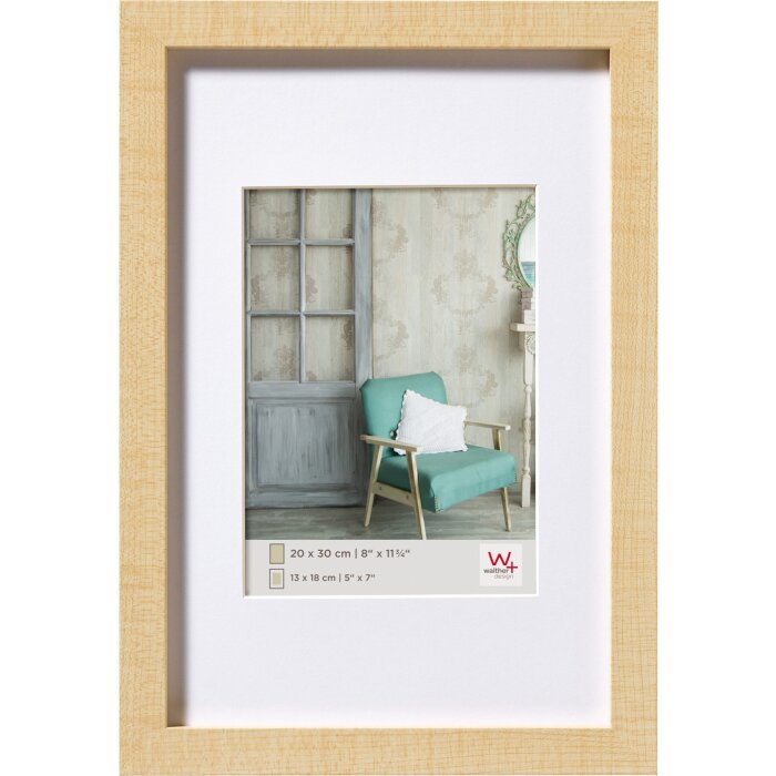 Marco de madera Walther Estocolmo natural 20x30 cm con Passepartout 13x18 cm
