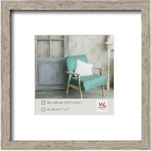 Marco de madera Walther Stockholm gris 30x30 cm con...