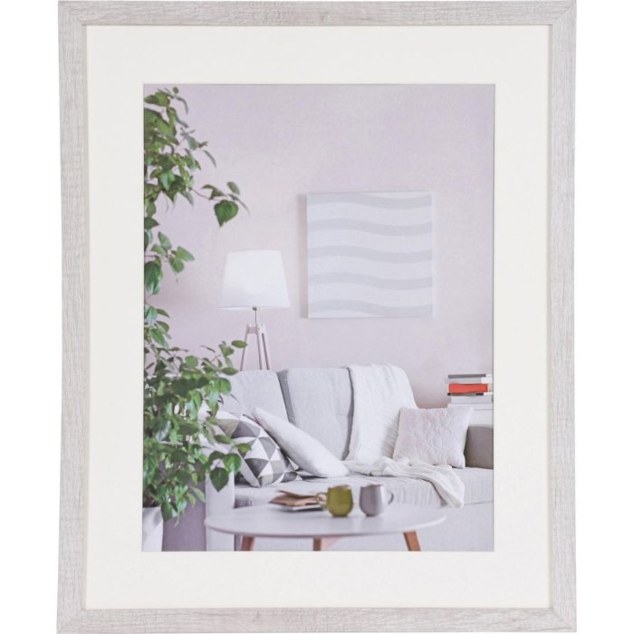 Henzo Marco moderno blanco 40x50 cm con passepartout 30x40 cm