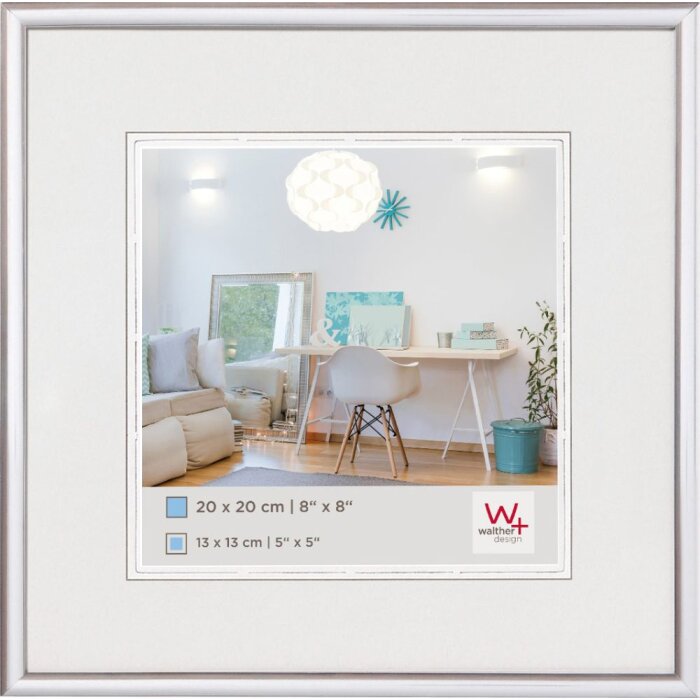 Marco de plástico Walther New Lifestyle 10x10 cm plata