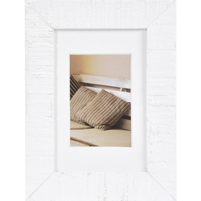 Marco de madera Henzo Driftwood 10x15 cm blanco con paspartú