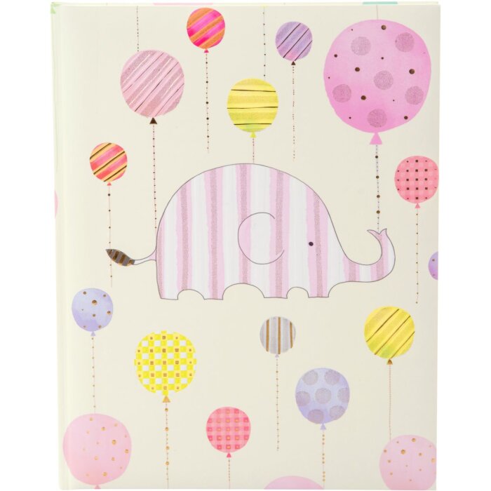 Goldbook Diario del bebé Happy Elephant rosa 23x25 cm 44 páginas ilustradas