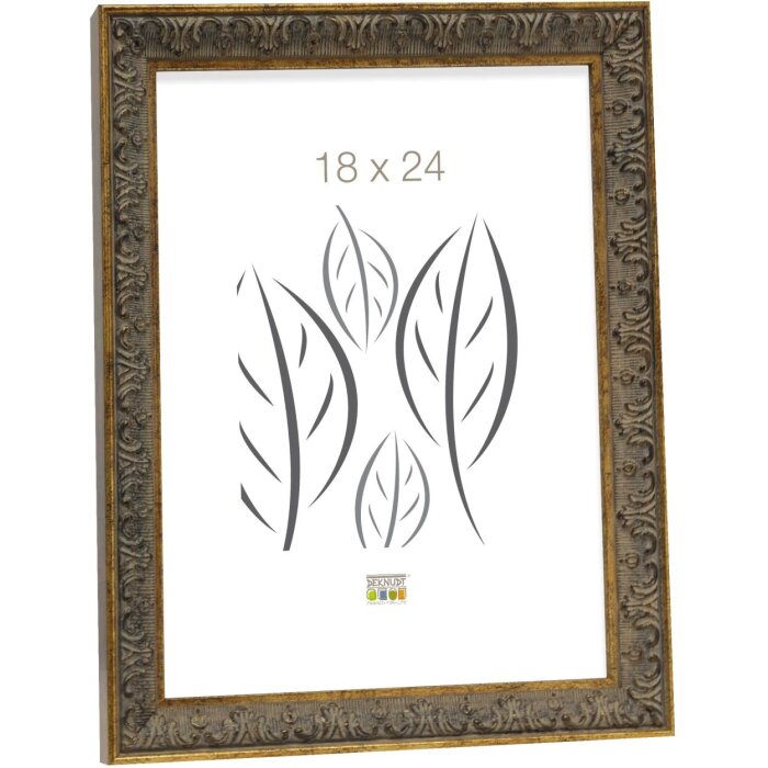 Portarretratos plástico dorado-gris 20,0 x28,0 cm S95MA
