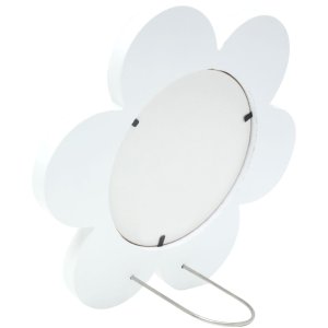 Marco infantil flor madera blanca 12 cm