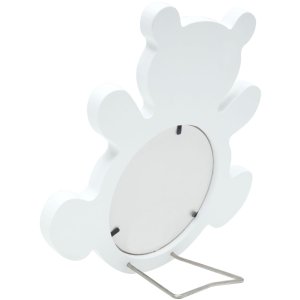 Marco infantil oso madera blanco 10 cm