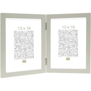 Marco doble madera gris 13,0 x18,0 cm S68FV formato vertical