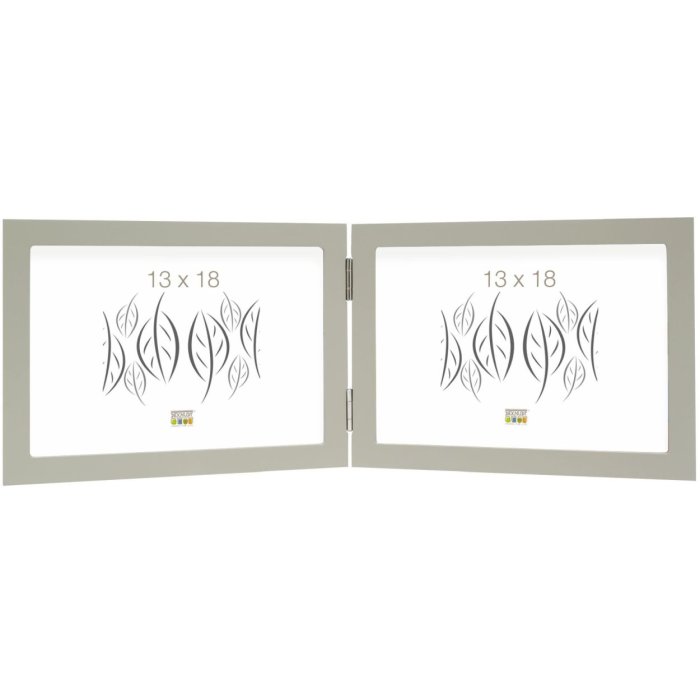 Marco doble madera gris 10,0 x15,0 cm S68FV formato apaisado