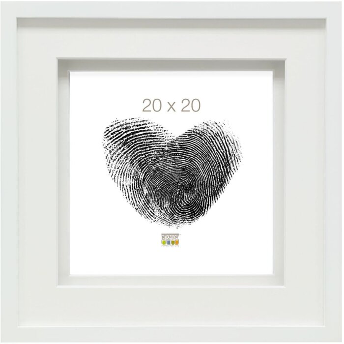 Marco con passepartout madera blanco 20,0 x20,0 cm S67NK