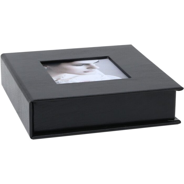 Caja USB cuero negro 8,0 x8,0 cm