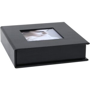 Caja USB cuero negro 8,0 x8,0 cm