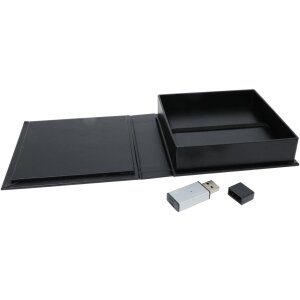 Caja USB cuero negro 8,0 x8,0 cm