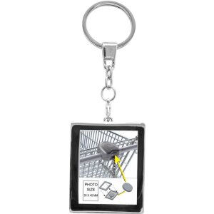 Llavero con foto y moneda para carro de la compra metal...